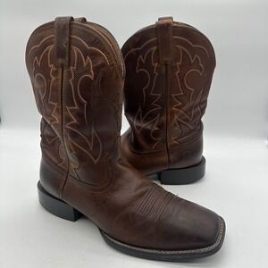 Ariat Sport 10038330 Mens 11.5 EE Western Wide Square Toe Brown Leather Boots